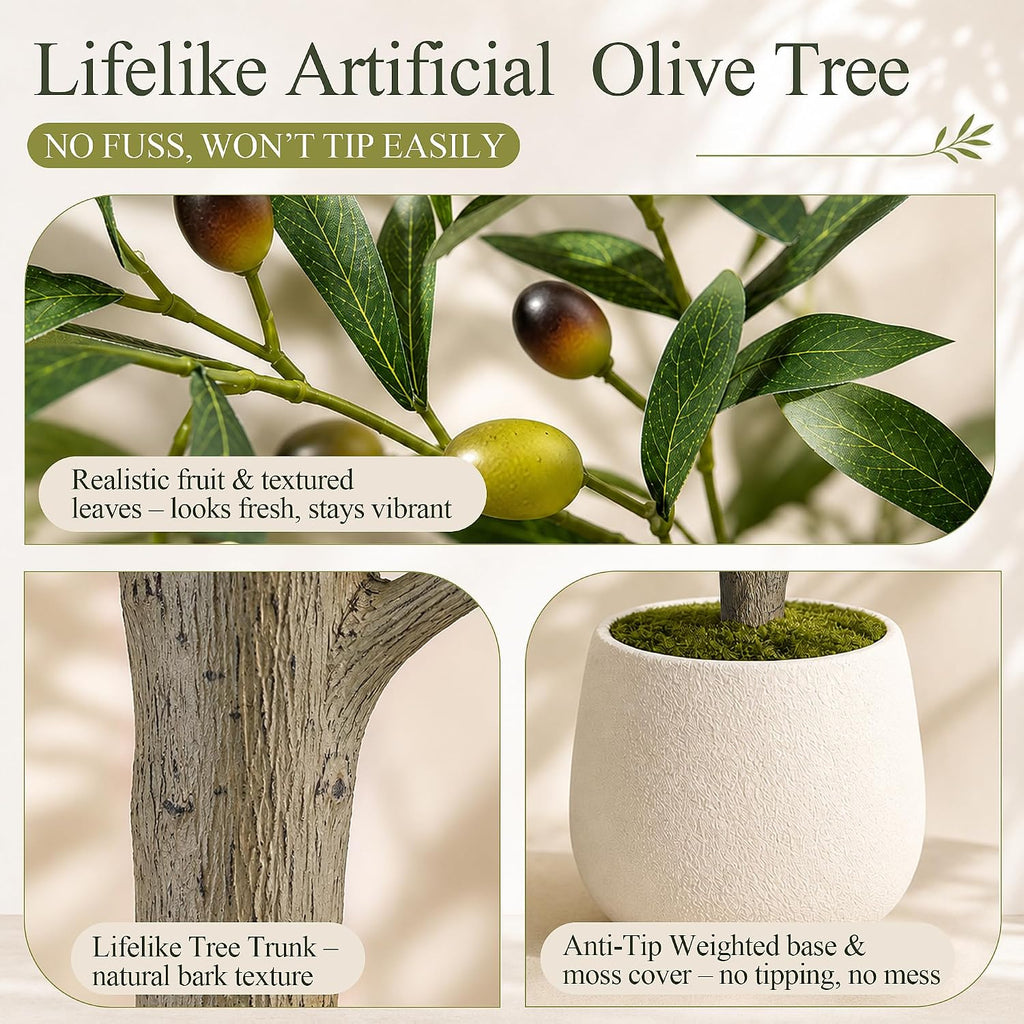 6FT Faux Olive Tree, Lifelike