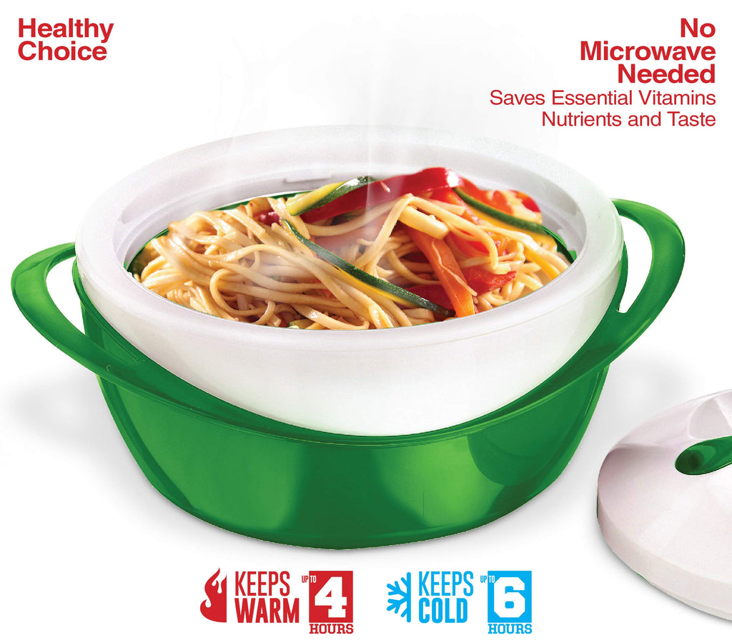 Large Insulated Casserole Dish with Lid 2.6 qt. Elegant Hot Pot Food Warmer/Cooler -Thermal Soup/Salad Serving Bowl