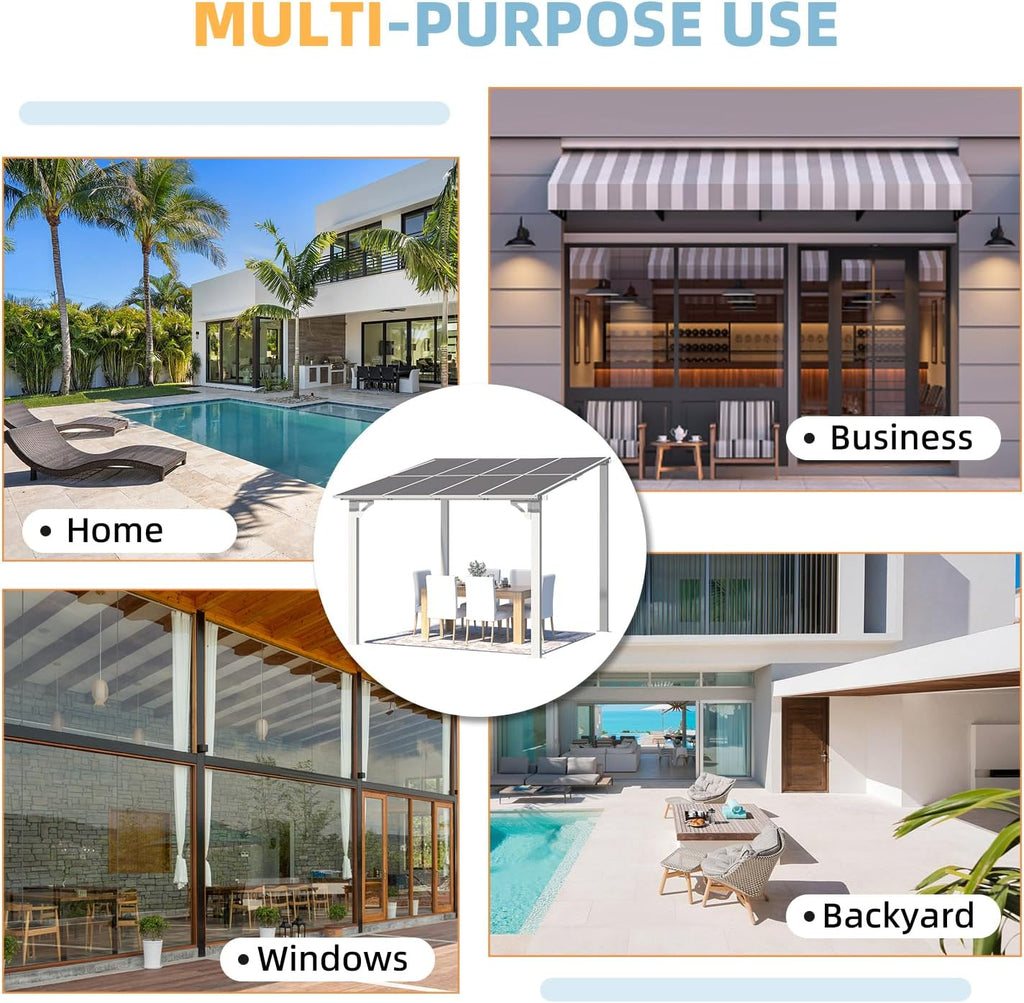 8' x 8' White Gazebo Outdoor Pergola for Patio, Small Wall-M - Image 6