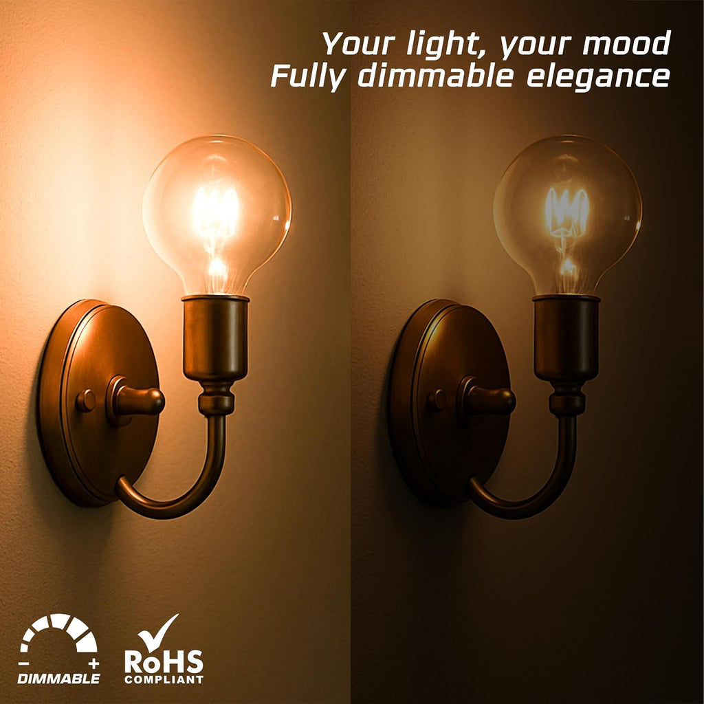 G16.5 Incandescent Globe Bulb (4-Pack) Decorative Light Bulb, 25 Watt, E12 Candelabra Base, Dimmable, 2700K Warm