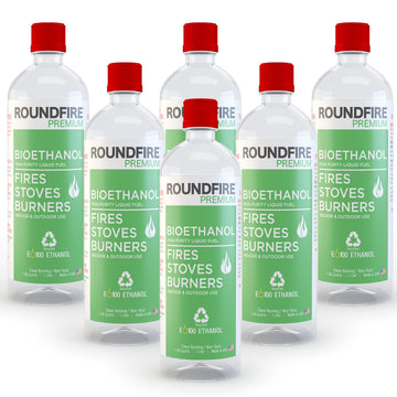 Premium 6 x 1 Liter - Bioethanol Fuel for fireplaces, Stoves and Burners (6 Quart)