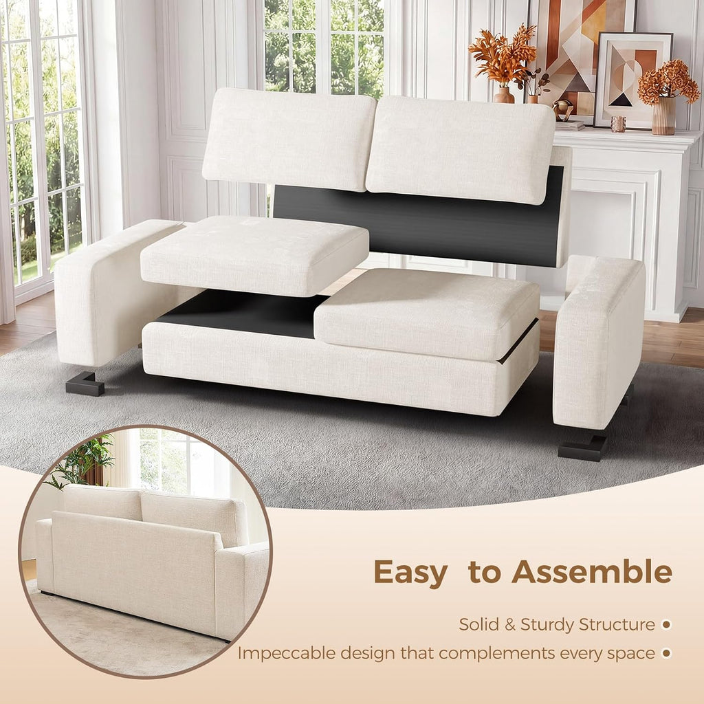 85" Modern Sofa Couches for Living Room, 3 Seater Sofa