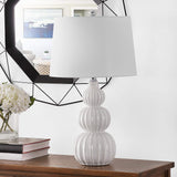 Corina White Triple Gourd Ceramic 26-inch Bedroom Living Room Home Office Desk Nightstand Table Lamp (LED Bulb Included)
