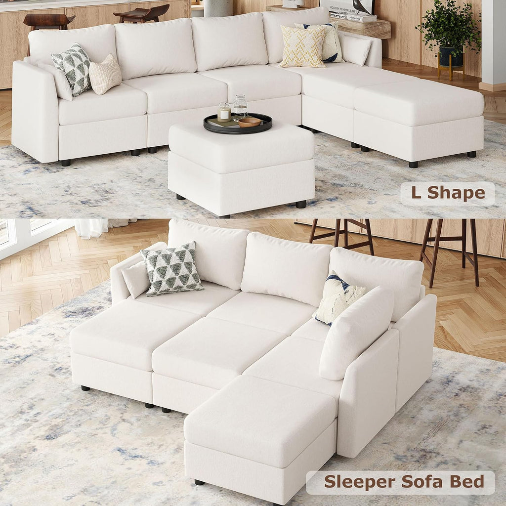 Modular Sectional Sofa Couches, Large Convertible Modular Couches with Storage