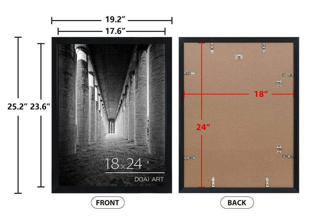 18x24 Poster Frame 2 Pack, Black 18 x 24 Picture Frames