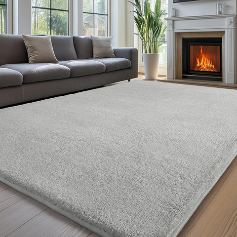 8x10 Fluffy Area Rug, Soft Plush Non-Slip Carpet for Living Room Bedroom Kids Room