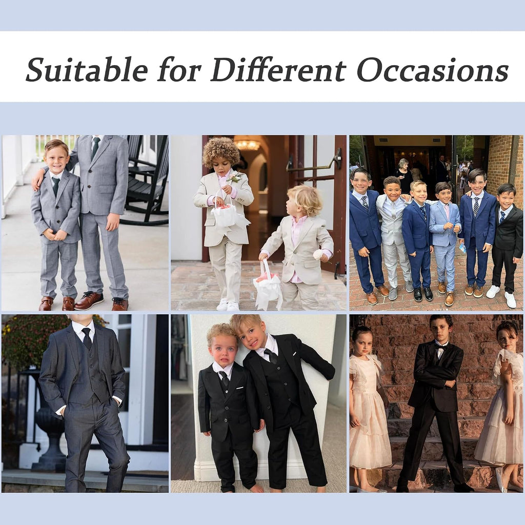 Boys' 3 Piece Suit Set Slim Fit Kids Suits Toddler Formal Tuxedos