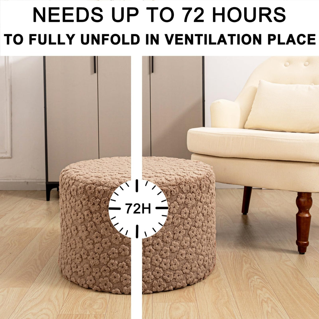 Round Pouf Ottoman Footstool 20x14In Ottoman Footrest for Couch Sofa Coffee
