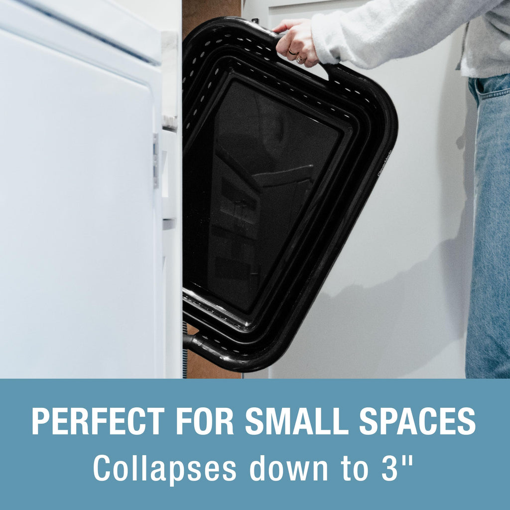 Collapsible Plastic Laundry Basket, 39L 1 Pack, 45 lb