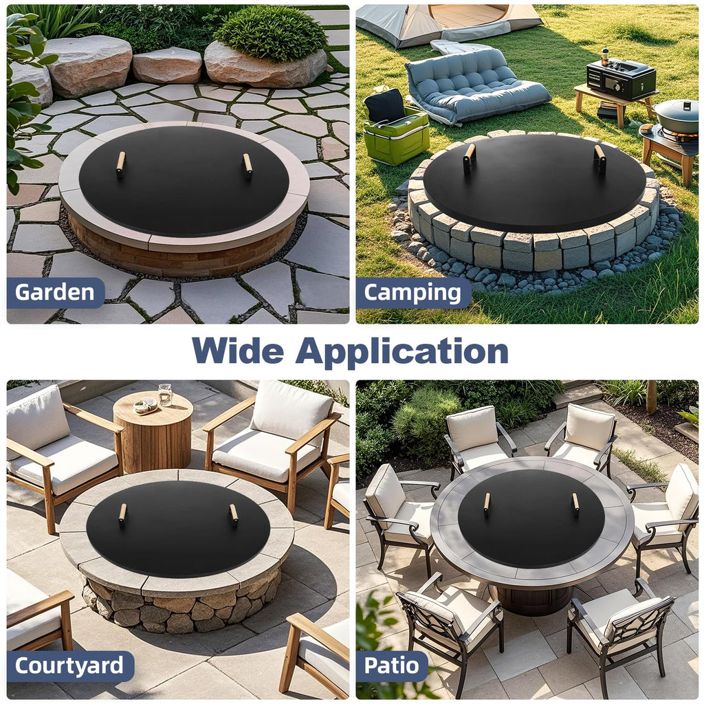 Fire Pit Lid Round 34"w/Handles, Firepit Cover, All-season Protective