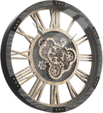 36" Extra Large Wall Clock with Moving Gears, Oversized Giant Industrial Steampunk Rustic Clocks for Wall Decor Living Room Home Office,...