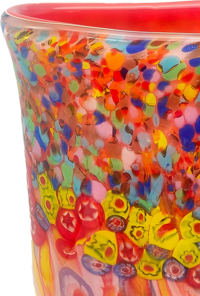 AV22246 Art Glass Vase 13.75" Tall Salt Creek Handcrafted Murano-Style Vase Décor, Living Room, Bed Room, Home