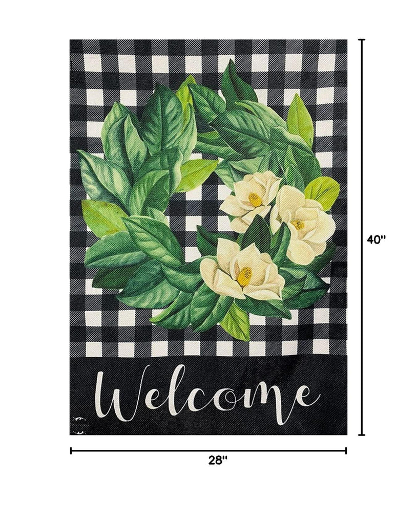 Winter House Flag 40x28 For Outdoor Magnolia Wreath Burlap For Winter House Flag