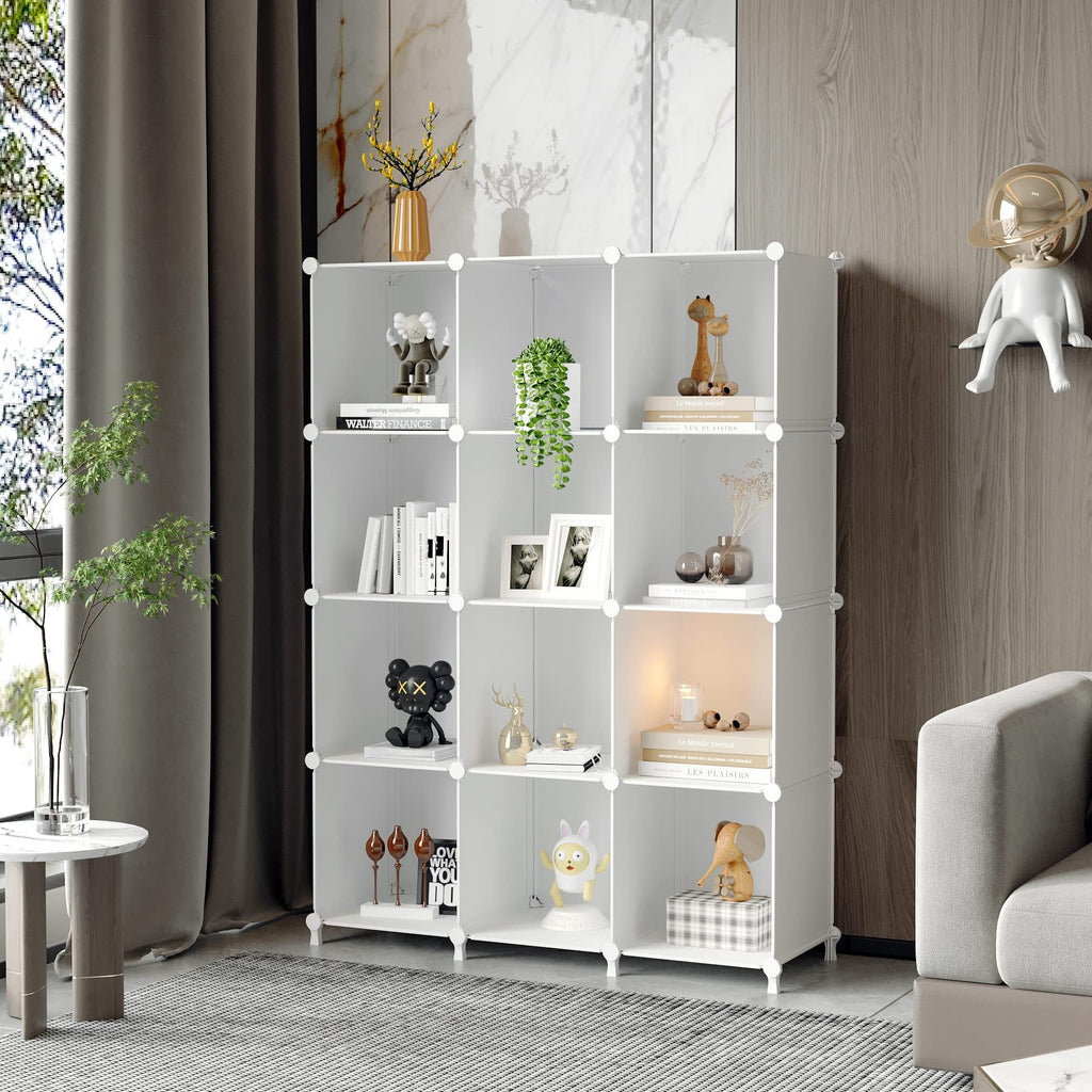 12 Cube Storage Organizer, Closet Organizer Storage Shelves, White