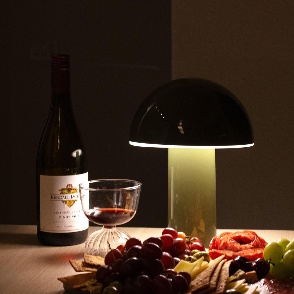 Celia Table Lamp - 10" Touch-Controlled Mushroom Accent Lamp, Cordless & Dimmable LED, Portable Bedside Accent Light