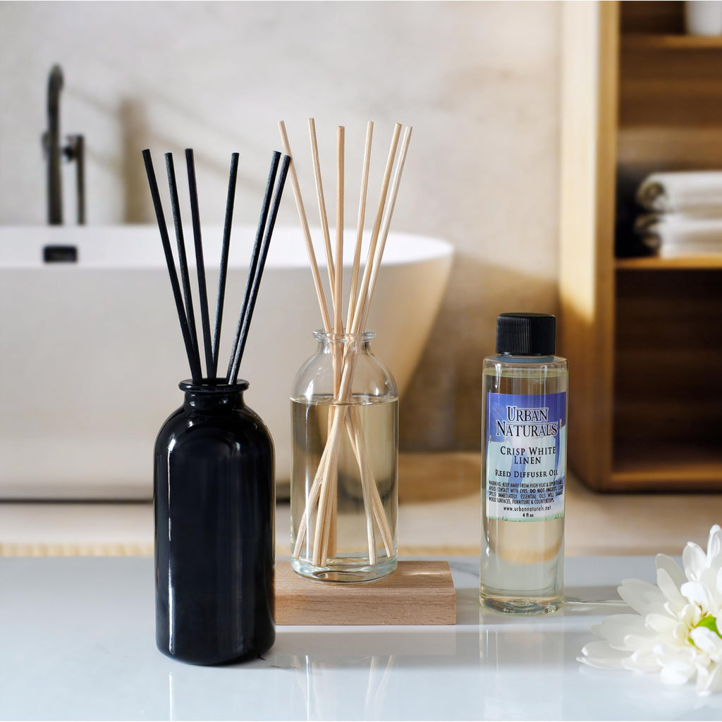 Reed Diffuser Set, Amber & Lavender - Bathroom Shelf Décor