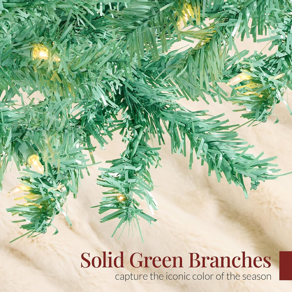 Pre-Lit Sage Green Christmas Tree, Full Artificial Holiday Decoration w/ 2,000 Branch Tips, 900 Lights, Foldable