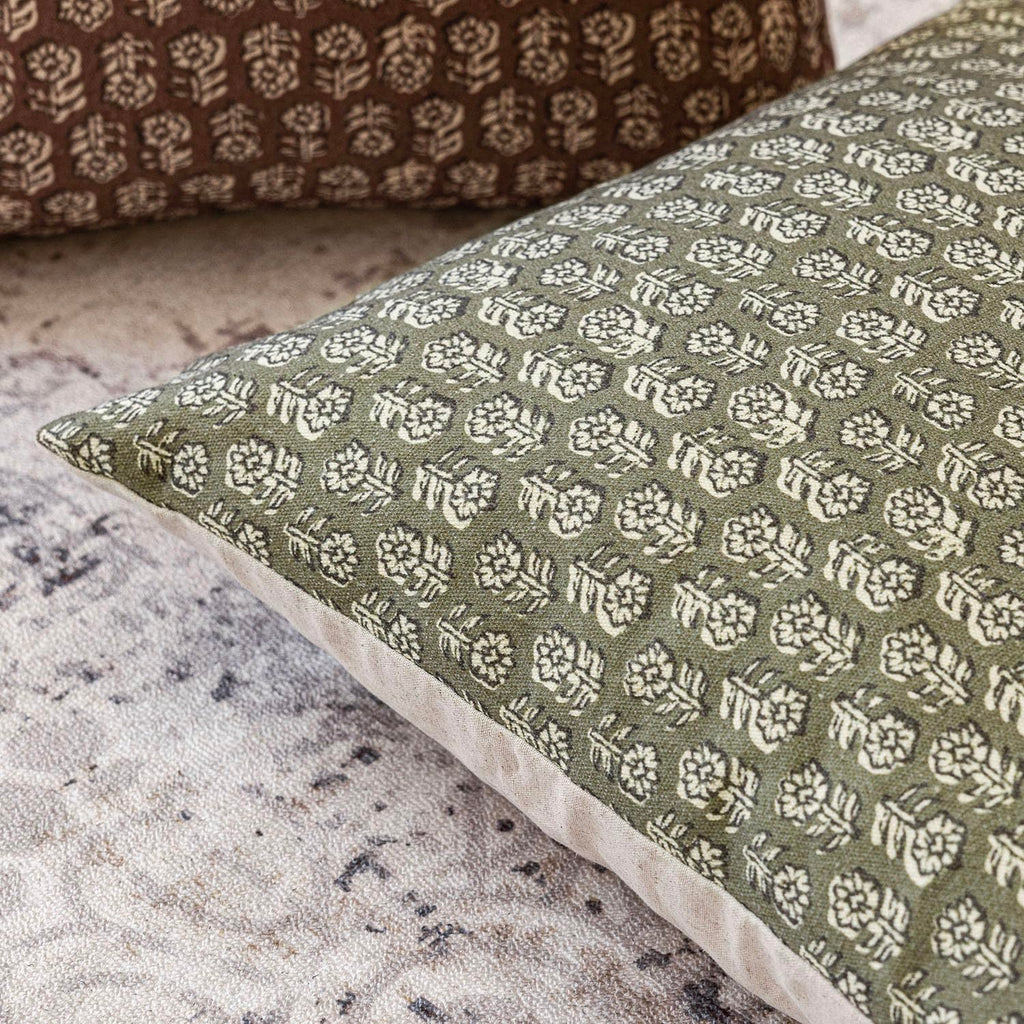 Decorative Floral Print Throw Pillow Covers 18×18 Sage Green