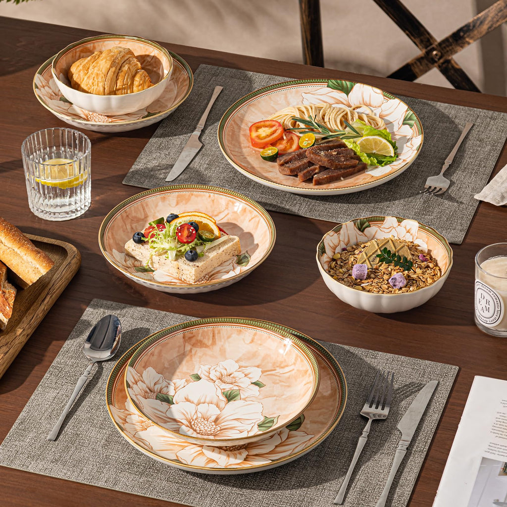 Ceramic Dinnerware Set, Series Western II(Camellia)