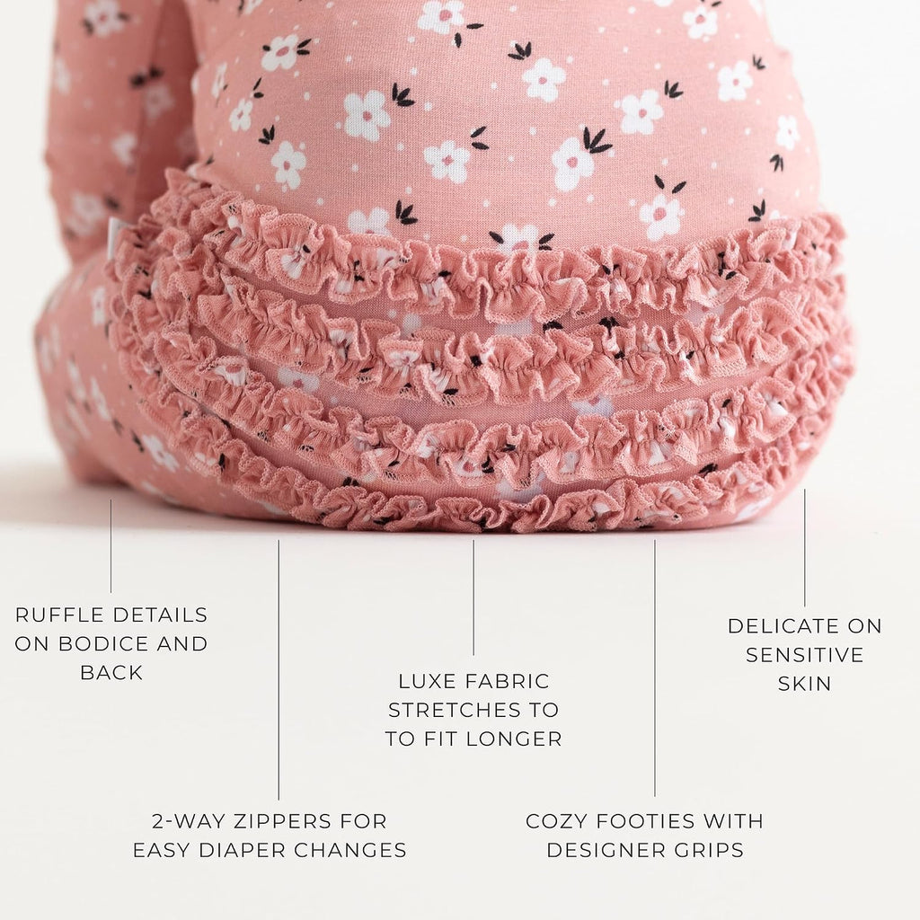 Footie Pajamas for Baby Girls, Soft Viscose from Bamboo