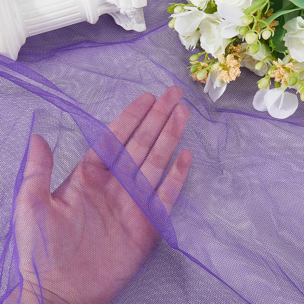 63 Inch Dark Purple Netting Mesh Fabric by The Yard Soft Polyester Mosquito Cloth Voile Solid Gauze Sheer Tulle