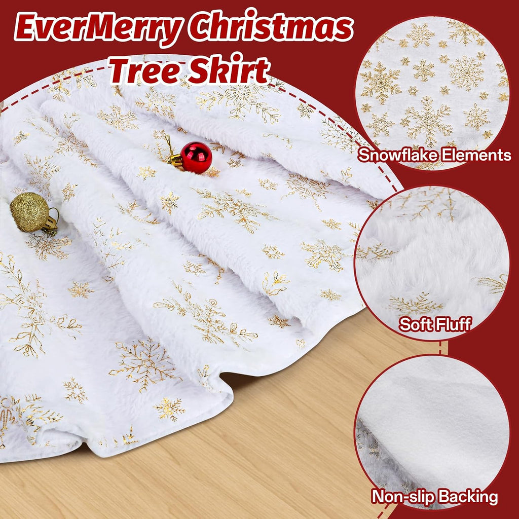 Christmas Tree Skirt, 36 inches White Christmas Tree Skirts