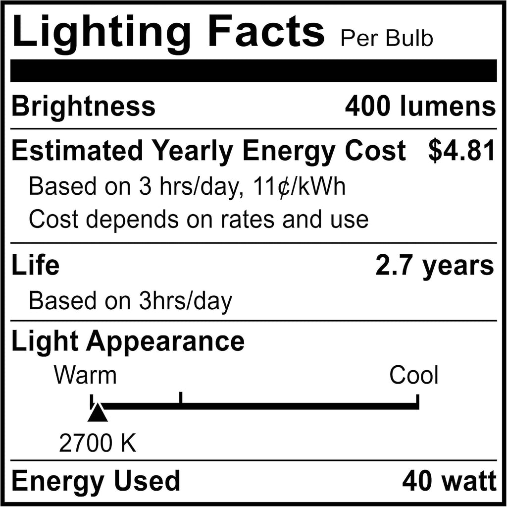 Oven Light Bulb - 40 Watt Appliance Replacement Bulbs for Oven, Stove, Refrigerator, Microwave. Incandescent - High