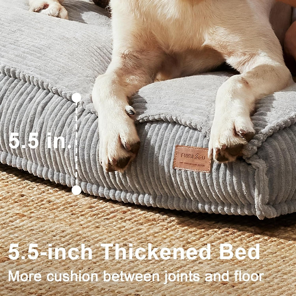 5.5-Inch Thick Dog Bed Mat, Cozy Flat Dog Kennel Bed for Crate