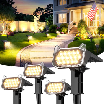 Solar Spot Lights Outdoor Waterproof, Super Bright Focused Beam Spotlights