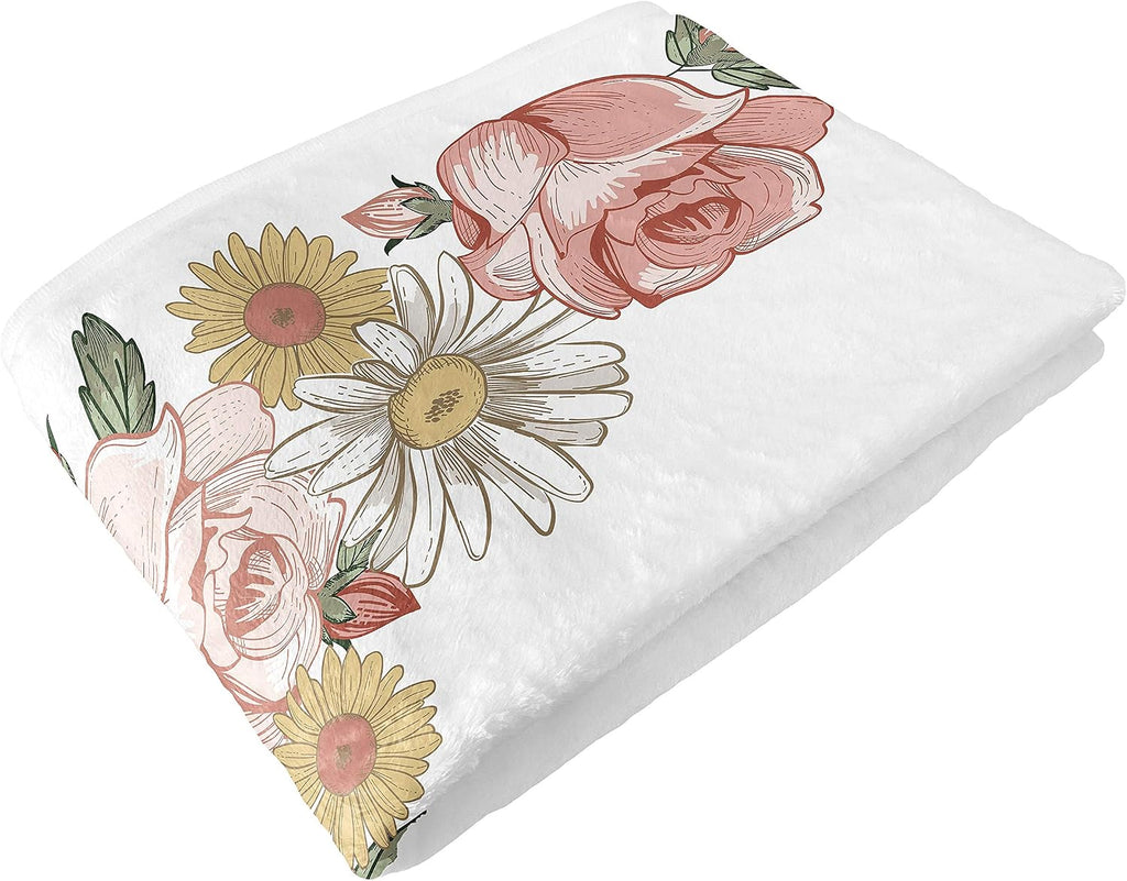Vintage Floral Boho Girl Milestone Blanket Monthly Newborn First Year Growth Mat Baby Shower Memory Keepsake Gift