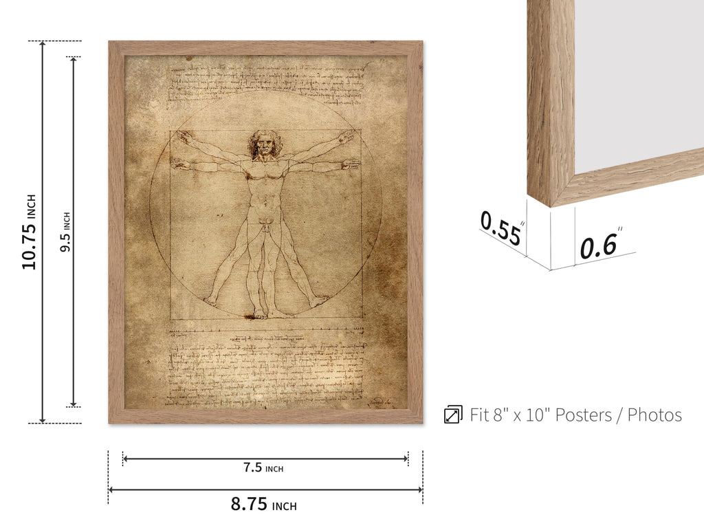 Art Classic Leonardo Da Vinci Poster - Vintage Renaissance Print - Gift for Artist, Friend - Vitruvian Man
