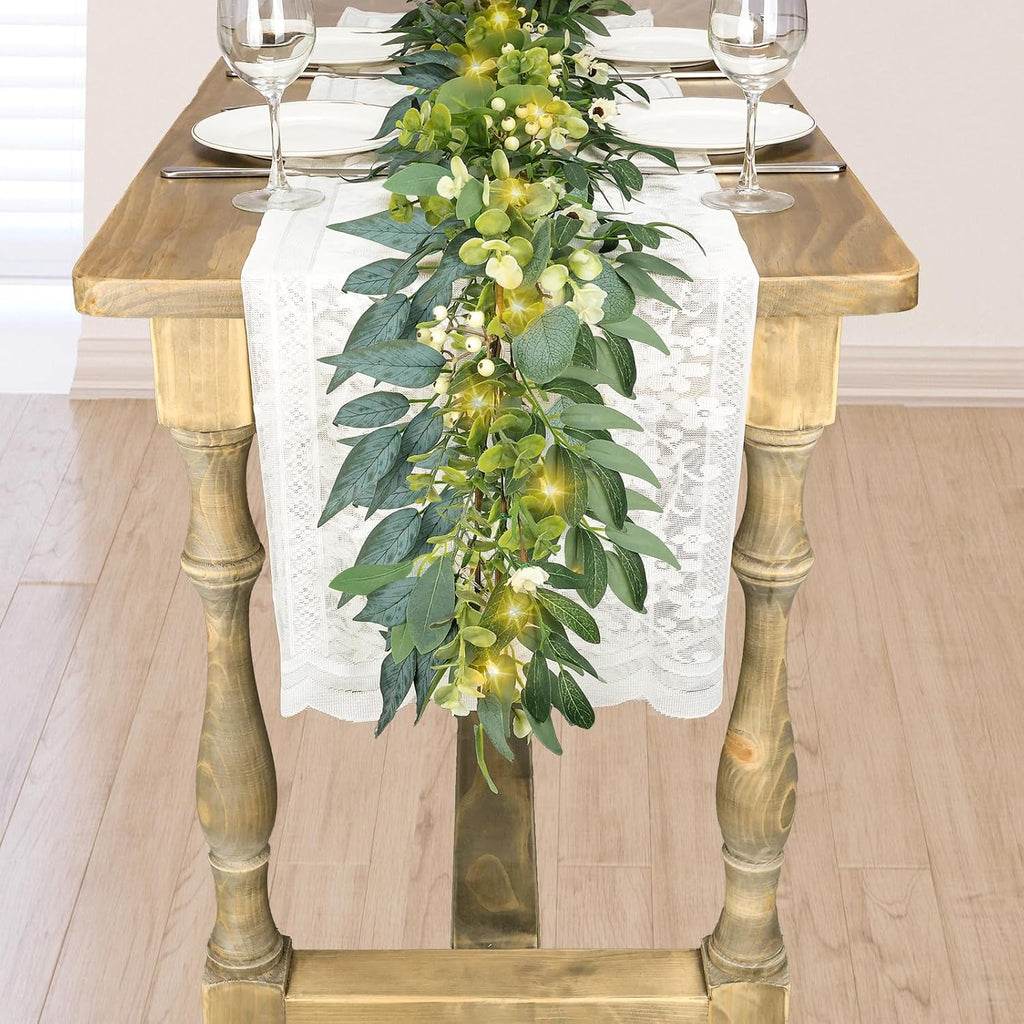Eucalyptus Garland with Lights - 6 Ft Greenery Garland Spring/Summer