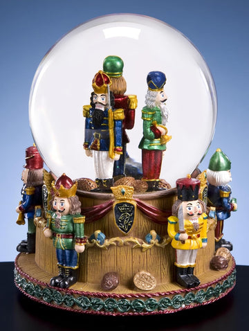 San Francisco Music Box Nutcracker Soldiers Musical Snow Globe
