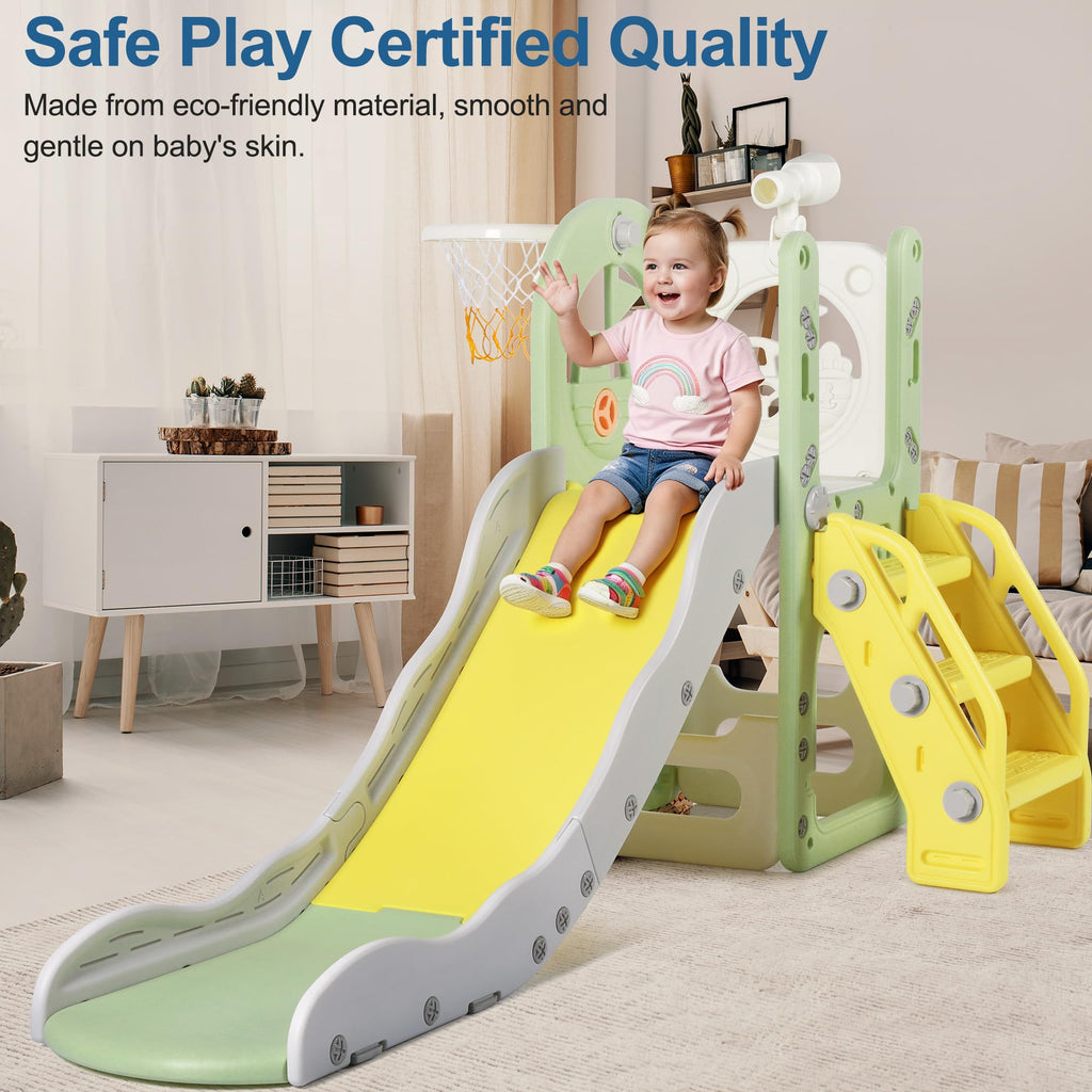 6 in 1 Toddler Slide Climber Playset for Kids Boy Girl 1-3 Indoor Outdoor