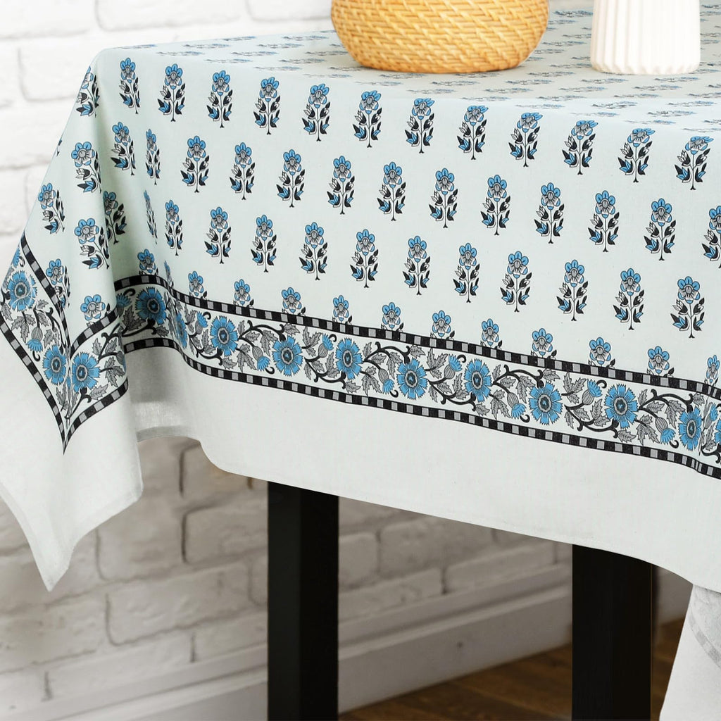 Cotton Tablecloth 60'' X 90'' Apatite Blue Blue
