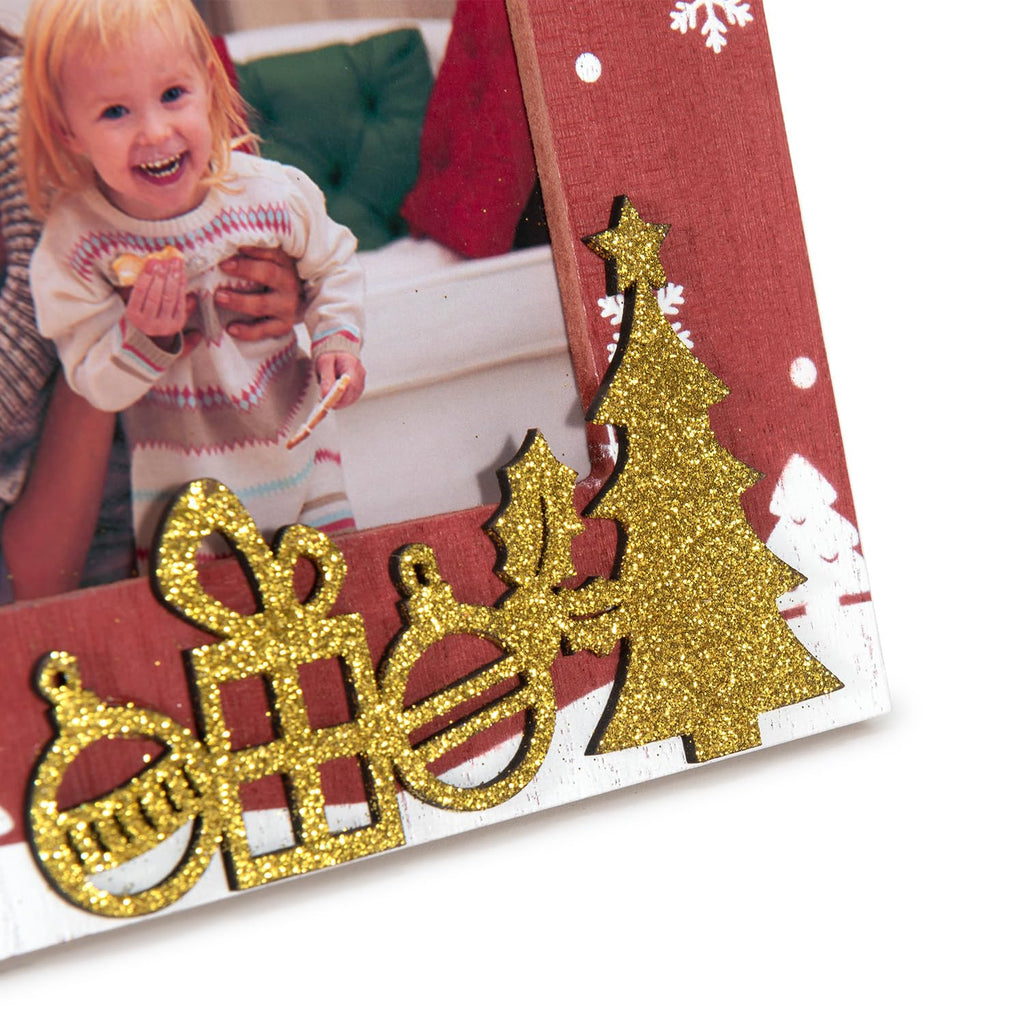 4x6 Picture Frame Christmas-Red&Green 2 Pcs in 1 set Frame can Display 4x6 Picture on the Table