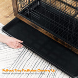 Dog Crate Furniture, 38.6" Large Dog Kennel Indoor, Wooden Cage with Pull-Out Tray