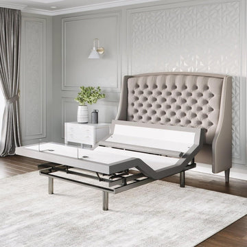 Platinum Adjustable Bed Base Frame Only, Head and Foot Lift, Lumbar Support, Head-Pillow-Tilt, Massage, Under-Bed