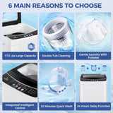 Portable Washing Machine, 17.8Lbs Capacity Full-Automatic Portable Washer, 2.4Cu.ft Washer and Dryer Combo with Drain