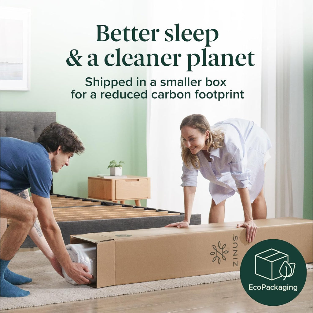 8 Inch California King Foam and Spring Hybrid Mattress, Medium Feel | Fiberglass Free, Durable Support, Mattress in a