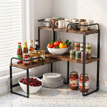 Stackable Kitchen Countertop Organizer Corner Shelf