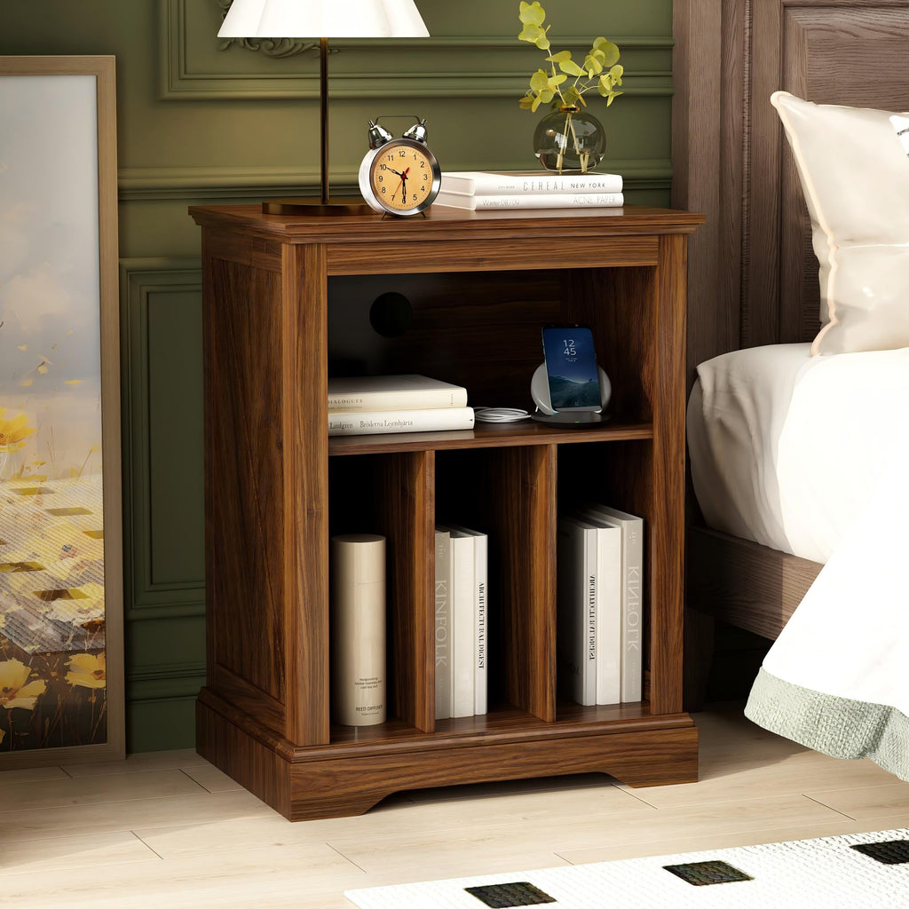 Large Farmhouse Record Player Stand, 31.5" Turntable Stand, Brown