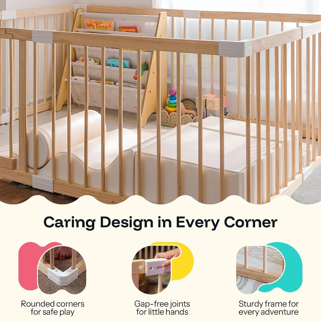 Grovi Wooden Playpen, Play Yard, Playpen for Babies and Toddlers | GREENGUARD Gold Certified, BSA Verified, New