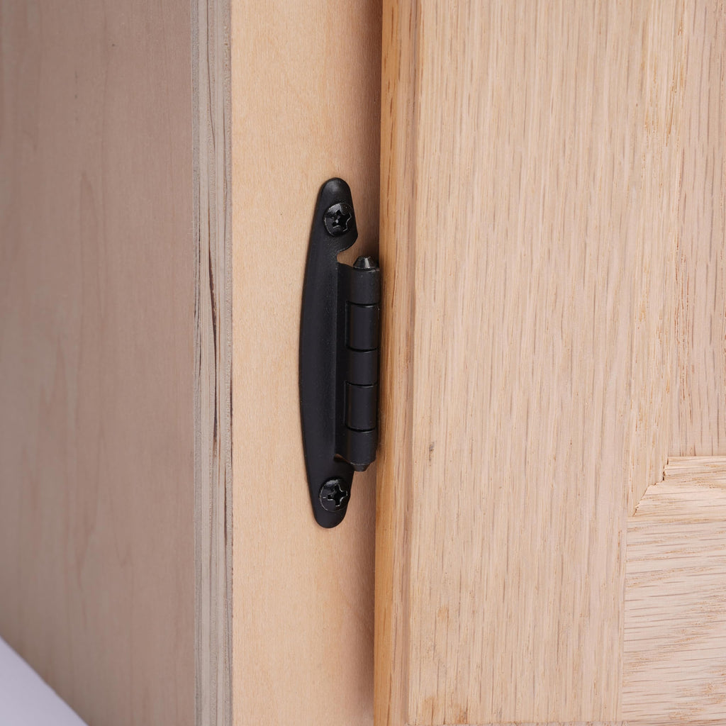 Free Swinging (Non Self-Closing) Overlay Cabinet Hinges Black - 50 Pack (25 Pairs) Cabinet Doors - Matte Black