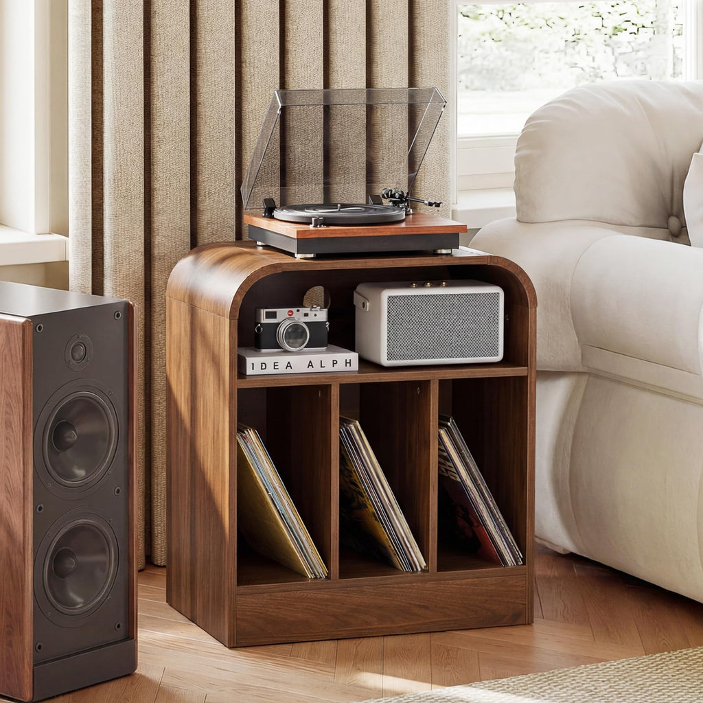 3 Tier Record Player Stand with Vinyl Storage