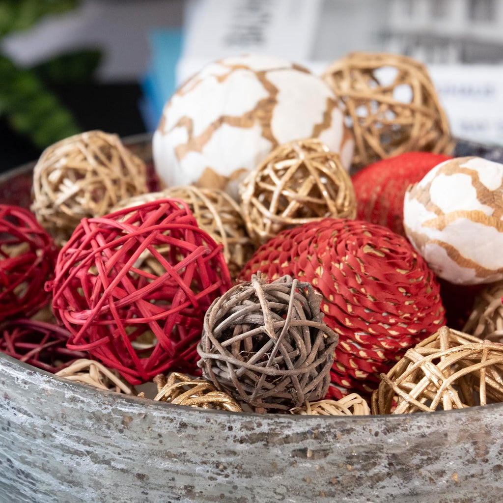 Decorative Balls Orbs Bag (Red Gold)