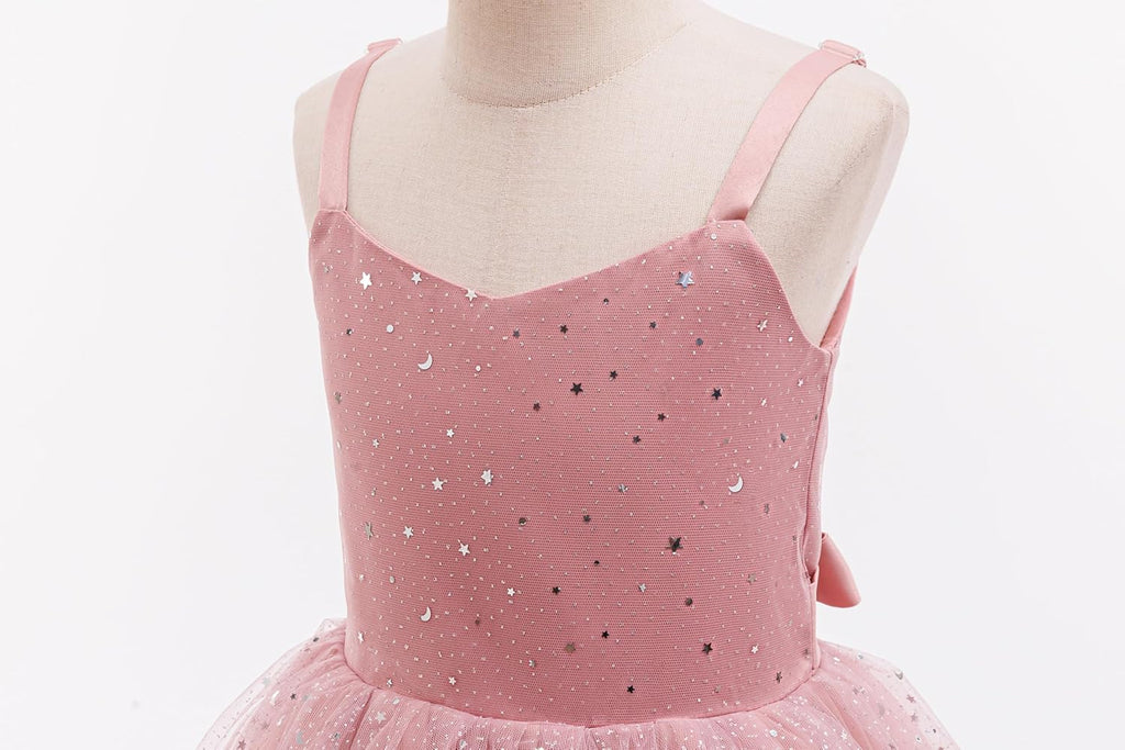 Princess Sparkle Tulle Dress Flower Girl Little/Big Girls Wedding Bridesmaid Dresses Pageant Party Ball Gown
