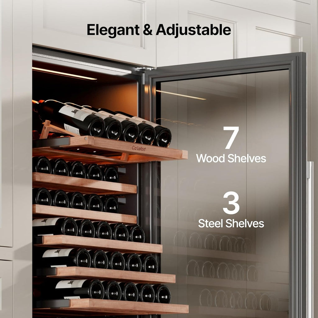 24 Inch Wine & Beverage Refrigerator - 185 Can + 77 Bottle Dual Zone 34-65°F Coo