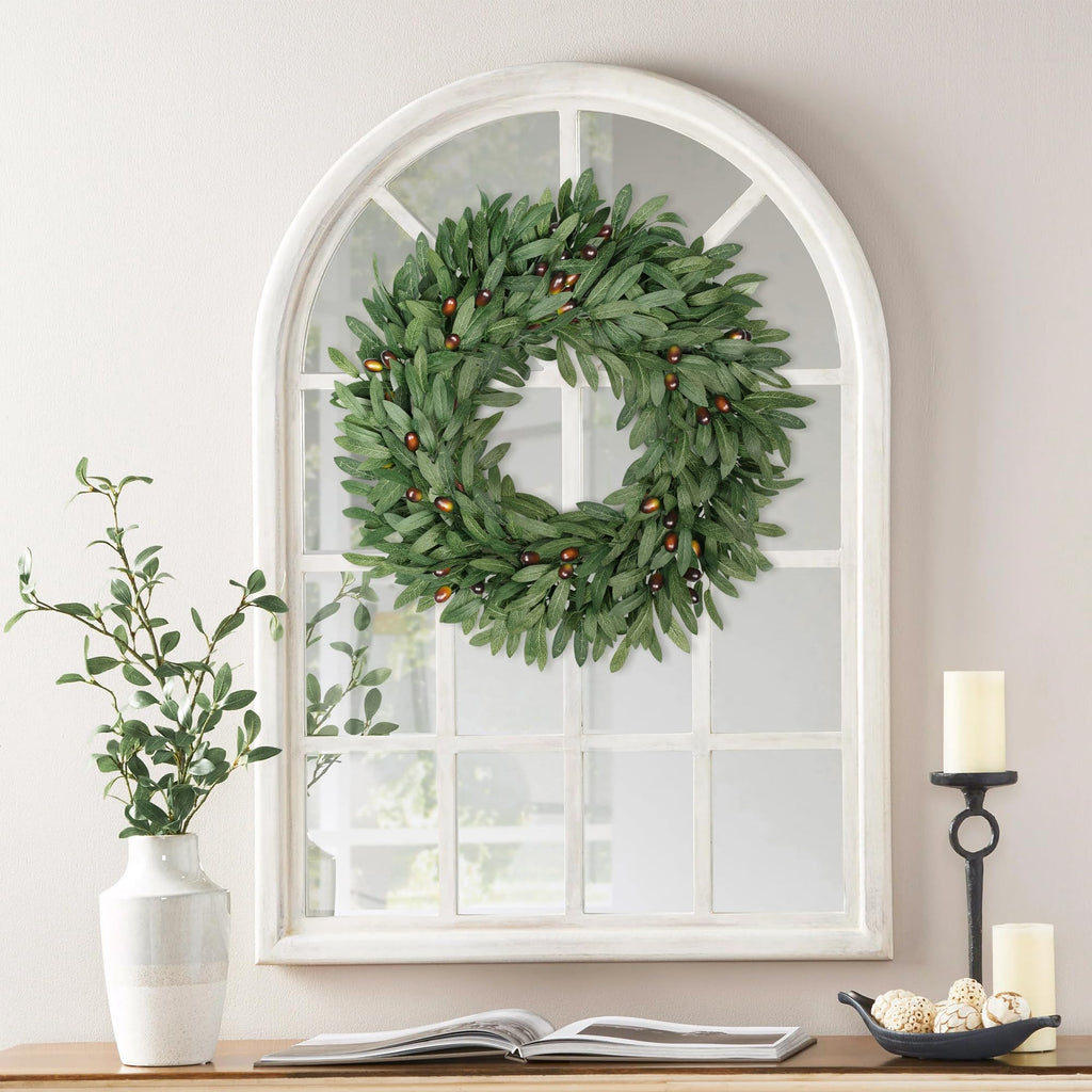 22 Inch Eucalyptus Olive Wreaths for Front Door with Olives
