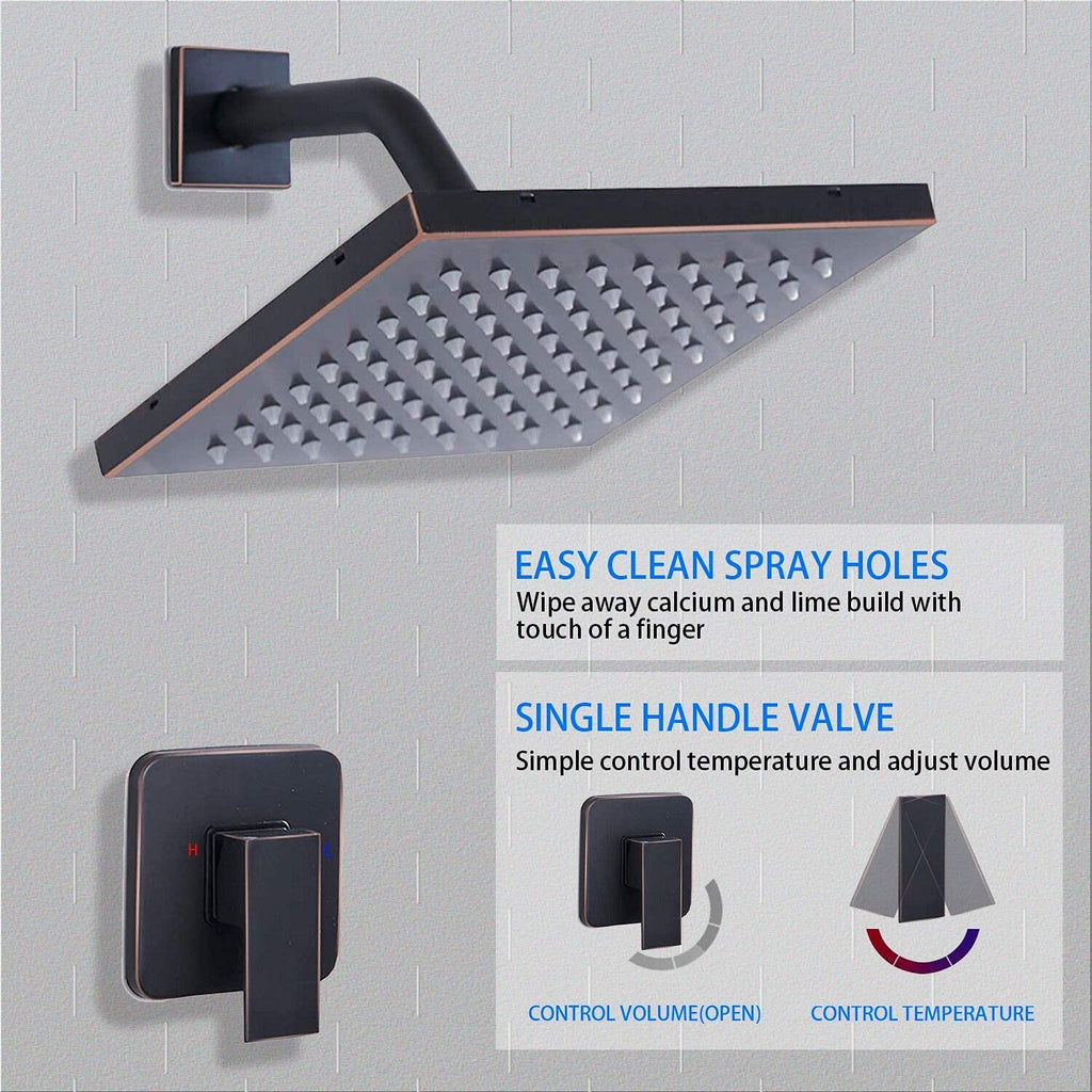 Oil Rubbed Bronze Shower Faucet Single Function Shower Trim Kit with Rough-in Valve Shower Set Bath Rainfall Shower